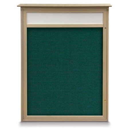 United Visual Products Double Door Enclosed Indoor Letterboard UV1141H-SATIN-WHITE
